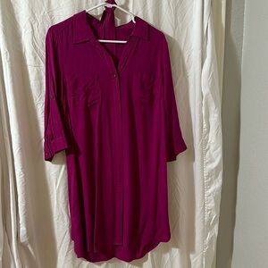 Button down dress with belt, medium